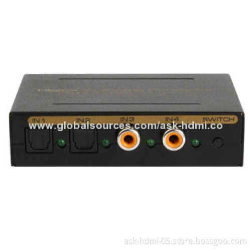 Optic to analog audio converter, coax to analog